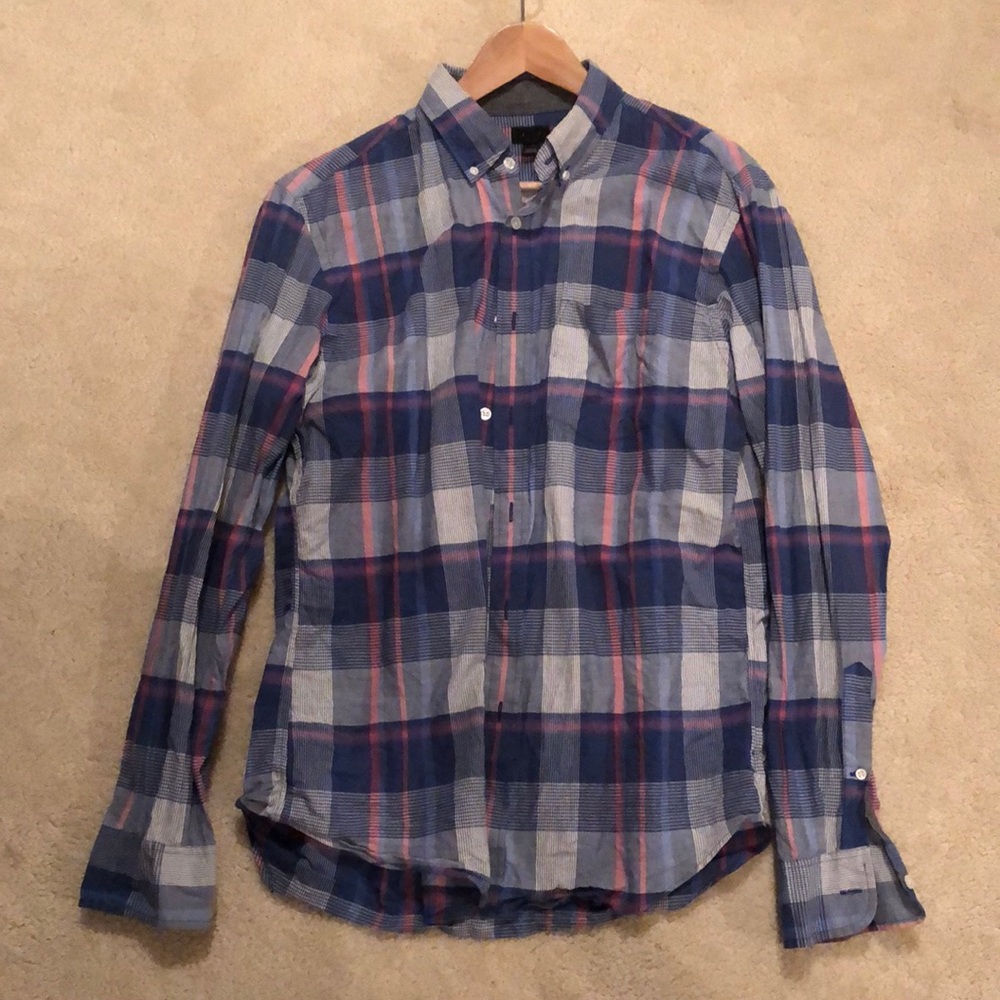 J crew lightweight plaid button down shirt